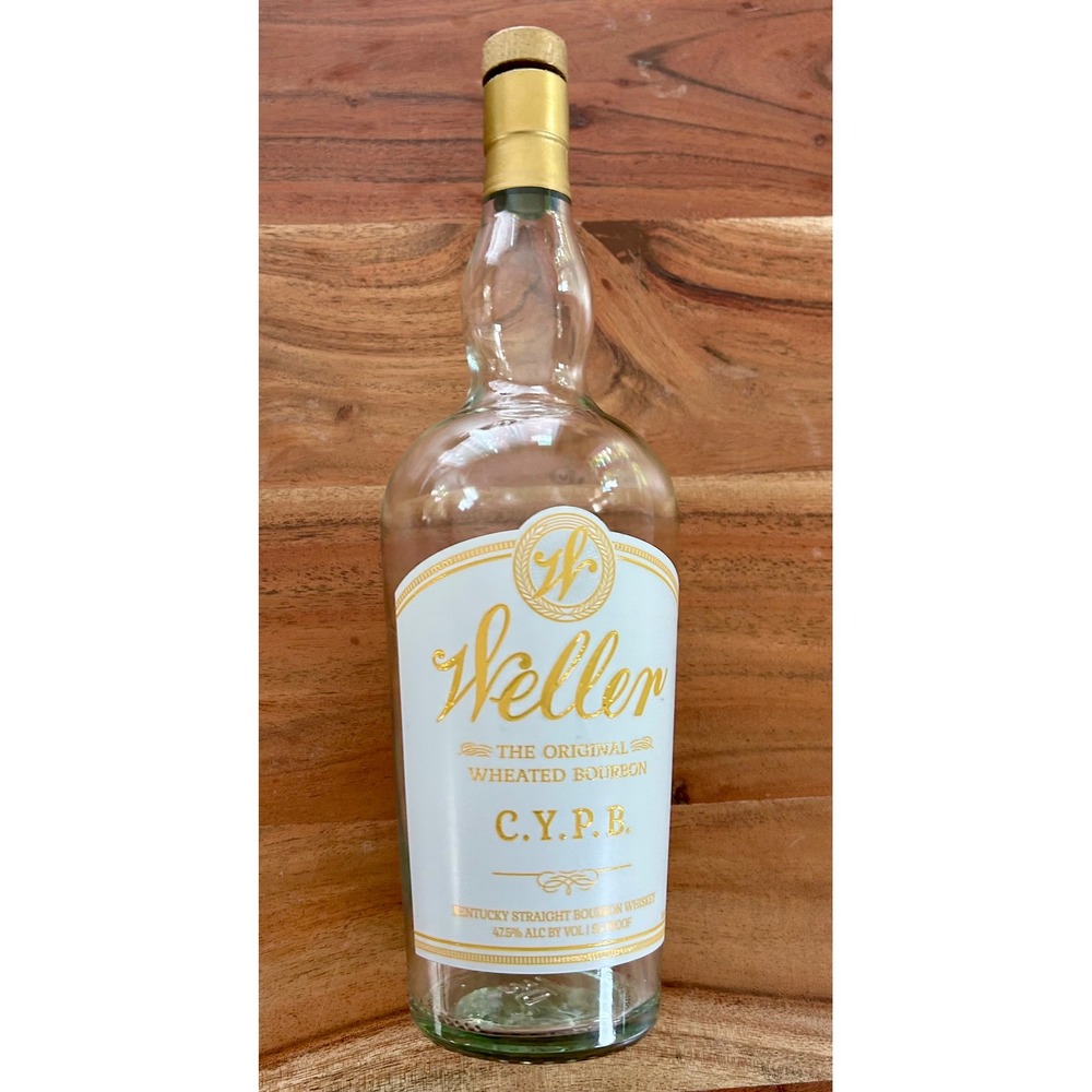 Weller CYPB Empty Bourbon Bottle 750ml White Gold Label Buffalo Trace Decor